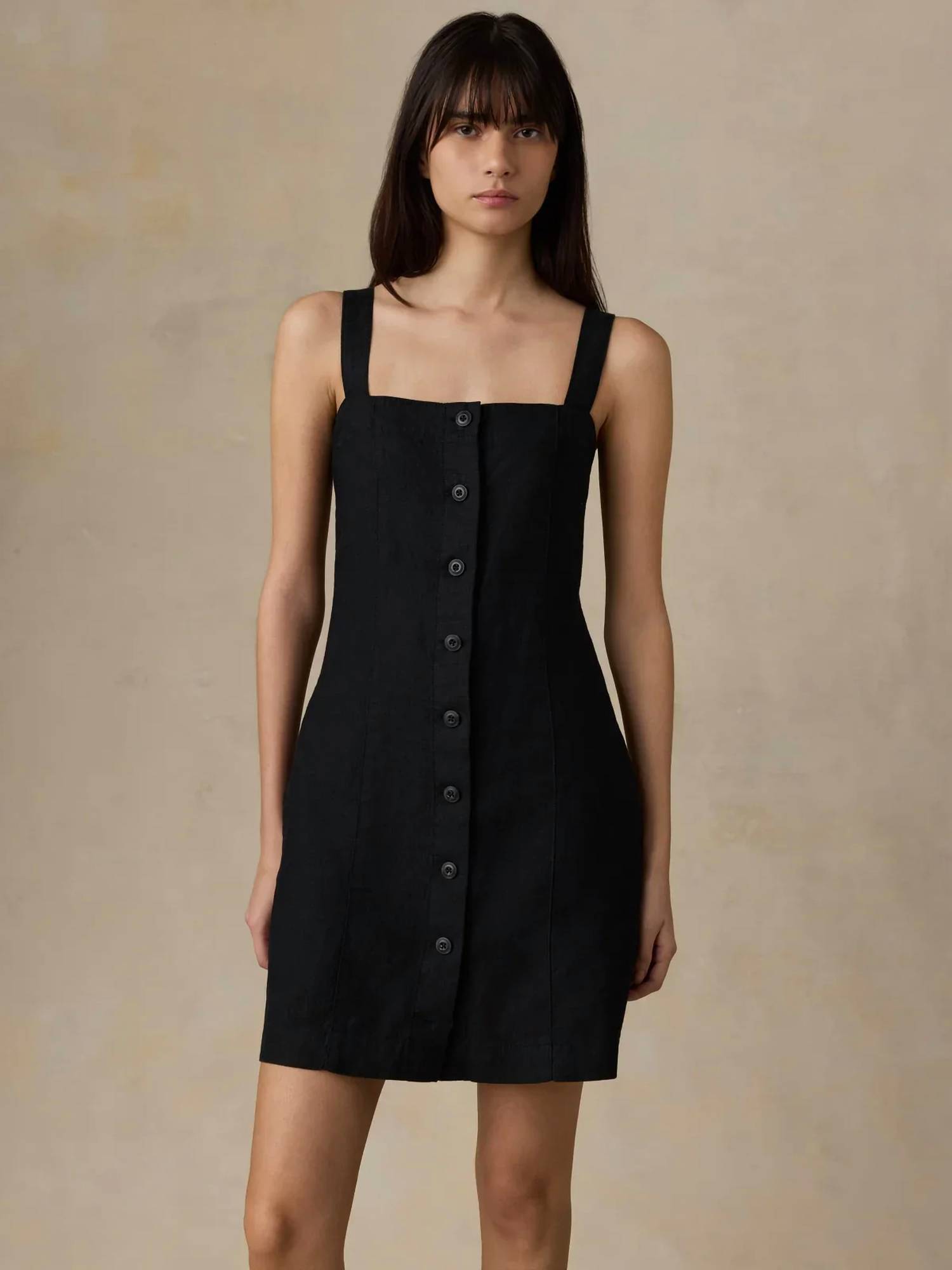 New Faherty Sun Strider Linen Miley Dress In Black